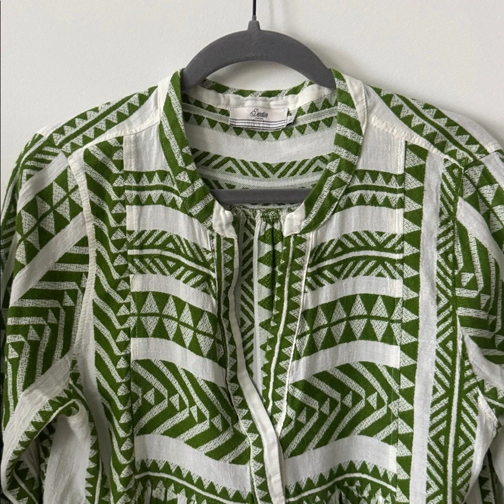 Tuckernuck Devotion Twins Green White Print Dress L - Picture 6 of 11